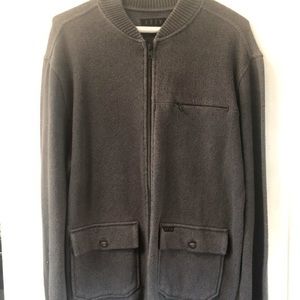 Krew Denim full zip sweater size medium grey color way